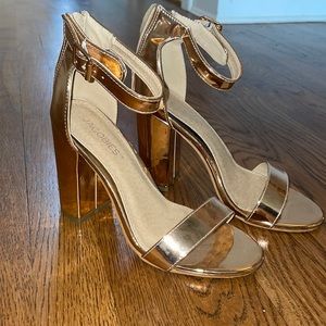 3/$15 Rose gold 6.5 strappy heel sandal